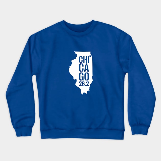 Chicago Marthon 26.2 Mile Race for Runners Crewneck Sweatshirt by HungryDinoDesign